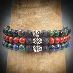 EMF Protection – Triple Aromatherapy Stretch Bracelets - Handmade to Order